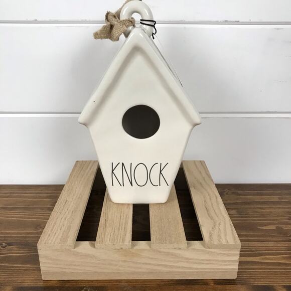 Rae Dunn Knock Slanted Roof Birdhouse NEW - Picture 1 of 6